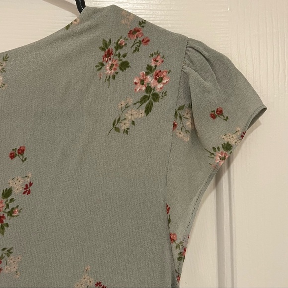 Reformation Baden Sage Green Dress with Floral Print - Picture 8 of 10
